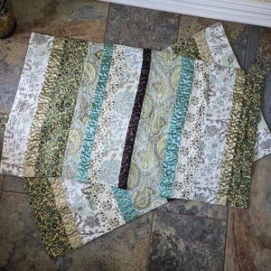Melange Home King Sized Pillow Shams (2) Quilted Cotton Patchwork Earth Tones